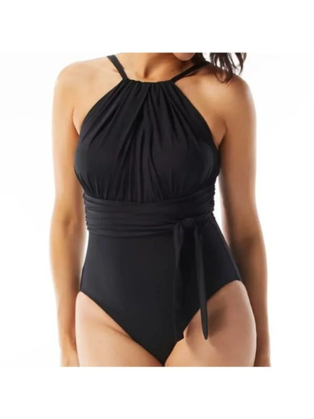 Coco Reef 36C Wrap Belt Keepsake High-Neck Grecian Swimwear One-Piece Swimsuit